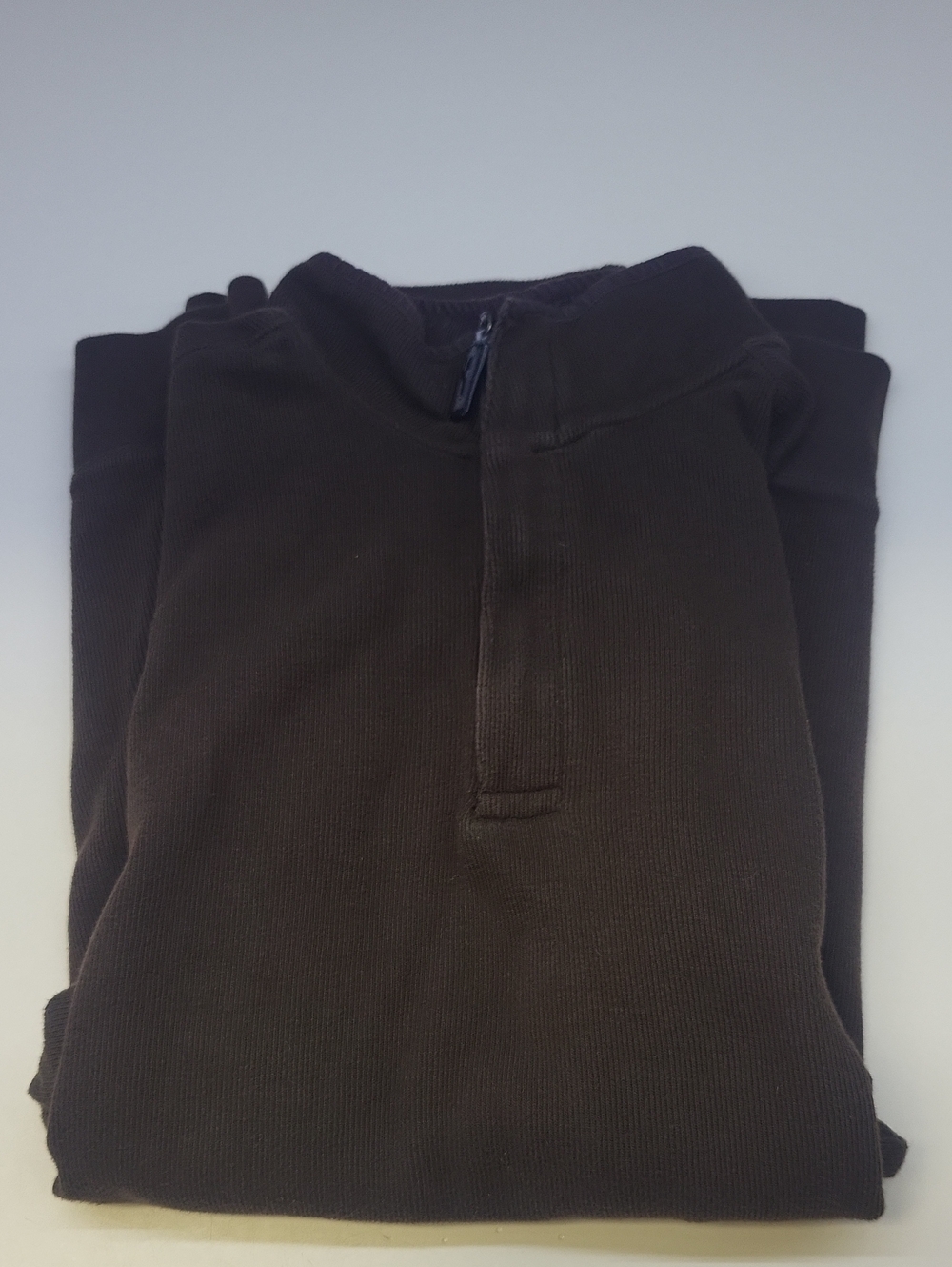 *Men's Brown Quarter-Zip Sweater
